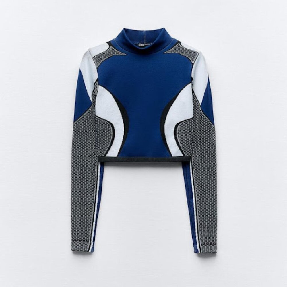 [NWT!] Zara x Everlast - Limitless Contour Seamless Blue Top | Medium / Large